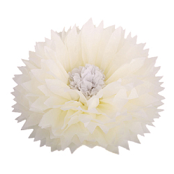Бумажный цветок 40 см айвори+белый