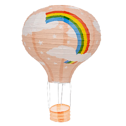 Подвесной фонарик "Воздушный шар Радуга" 40 см, персиковый