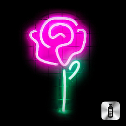 Cветильник LED NEON "Роза" 38 х 23 см, от USB