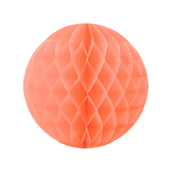 Бумажное украшение шар 30 см персиковый