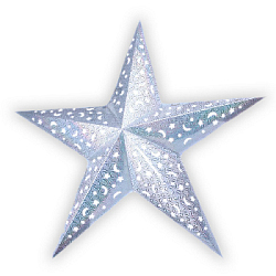 Звезда бумажная 120 см голографическая серебряная