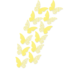 Наклейки Бабочки с перфорацией № 7 бумажные 12 шт желтый