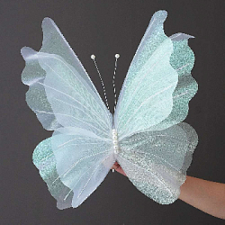 Бабочка из органзы 50 см, белый