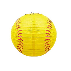 Подвесной фонарик "Бейсбольный мяч" 30 см, желтый