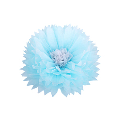 Бумажный цветок 30 см голубой+белый