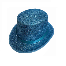Шляпа Цилиндр с блеском, синий