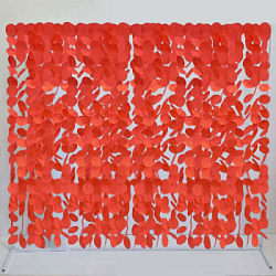 Занавес из бумажных кругов на нитях 5 шт х 2 м, красный