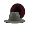 Шляпа Федора фетровая 2 цвета, серый+сливовый