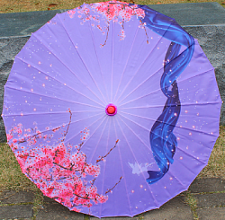 Китайские тканевые зонтики цветочные 82х54см, №6