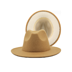 Шляпа Федора фетровая 2 цвета, песочный+бежевый
