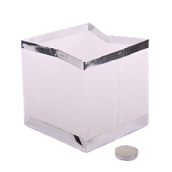 Плавающий фонарик "Куб" 15х15 см серебро+белый