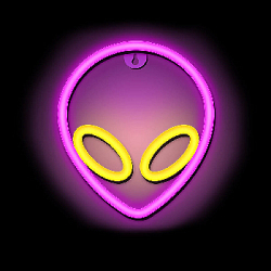 Неоновая подвеска "Инопланетянин" 22 х 20 см от батареек и USB, розовый+желтый