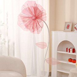 Цветок из органзы 40 см, розовый