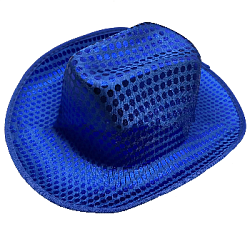 Шляпа ковбойская с блестками, синий