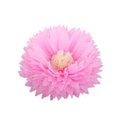 Бумажный цветок 30 см розовый+айвори